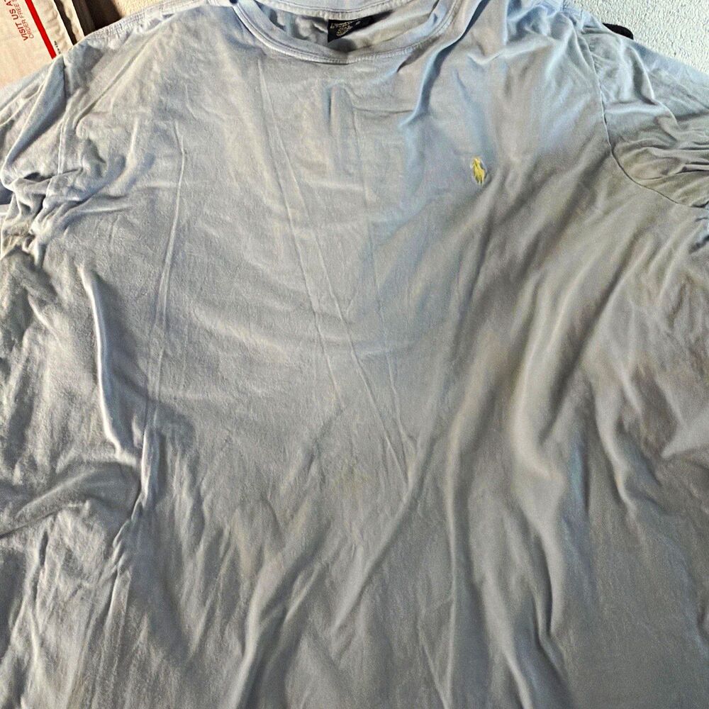 Polo Ralph Lauren Men's XL Blue Solid Pony Logo T-Shirt Crew Neck SS